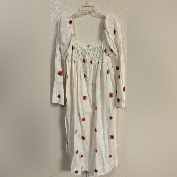 FREE PEOPLE Emory Embroidered Midi Dress in Ivory Combo NWOT - Picture 4 of 8